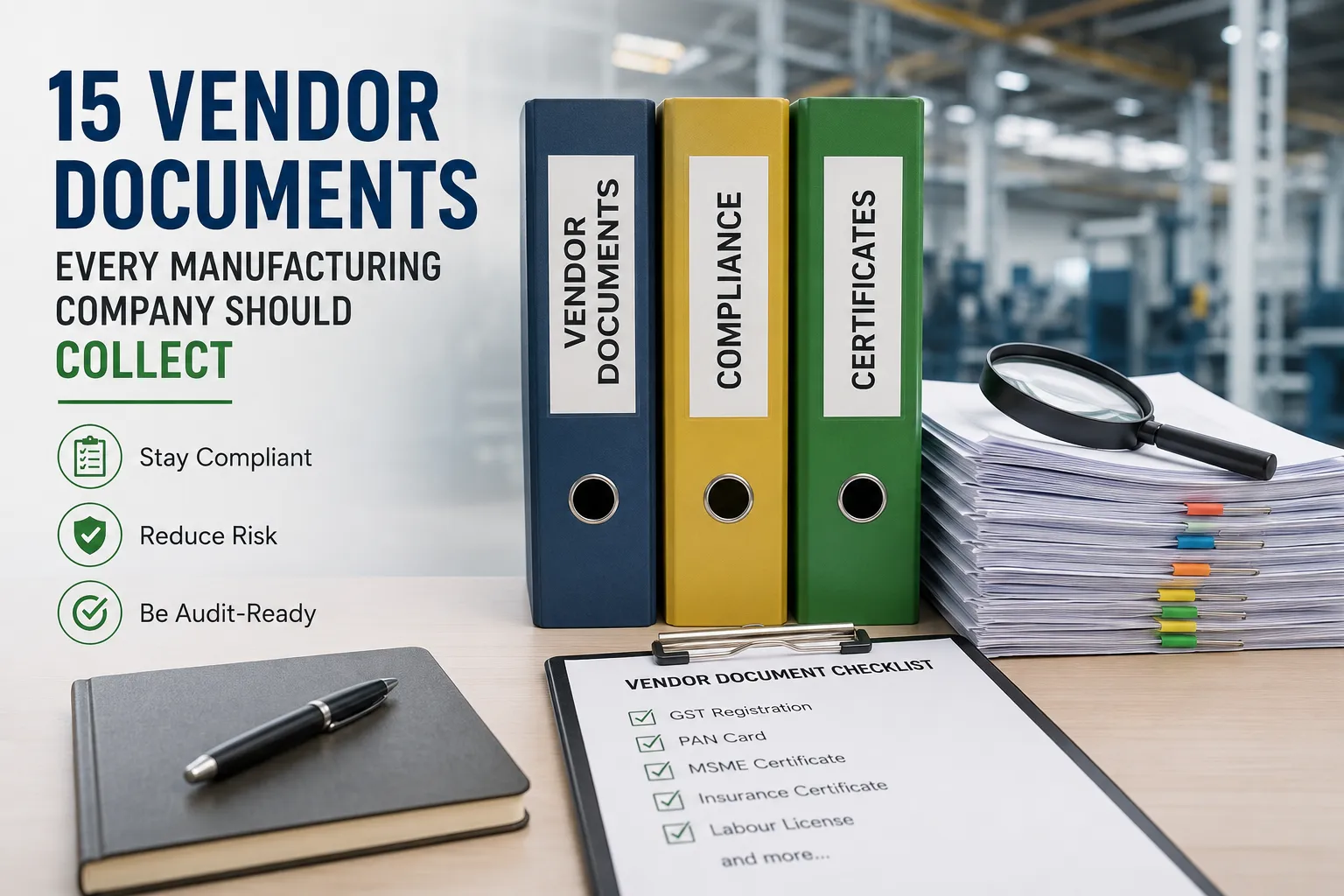 15 Vendor Documents Every Manufacturing Company Should Collect