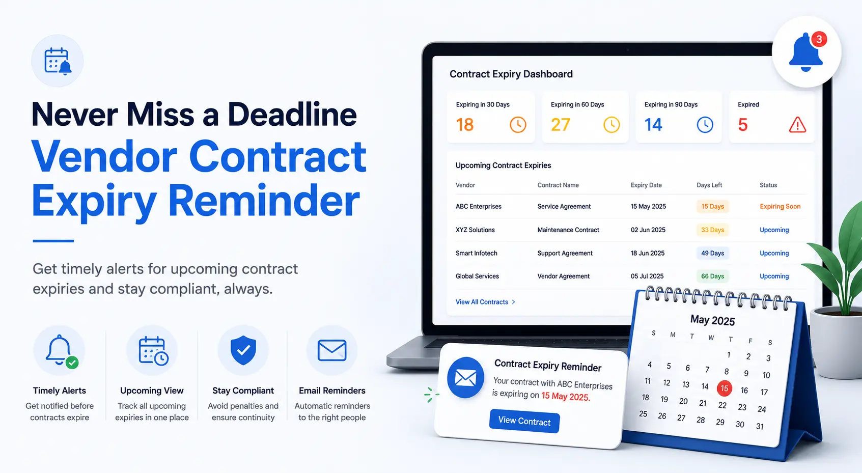 Vendor Contract Expiry Reminder: How to Avoid Missed Renewals and Stay Compliant